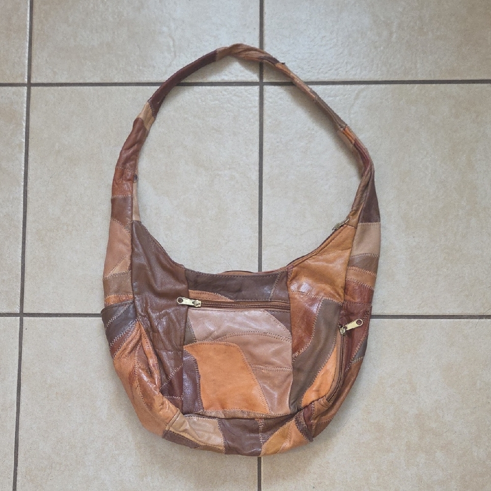 Vintage Patchwork Leather Shoulder Bag
